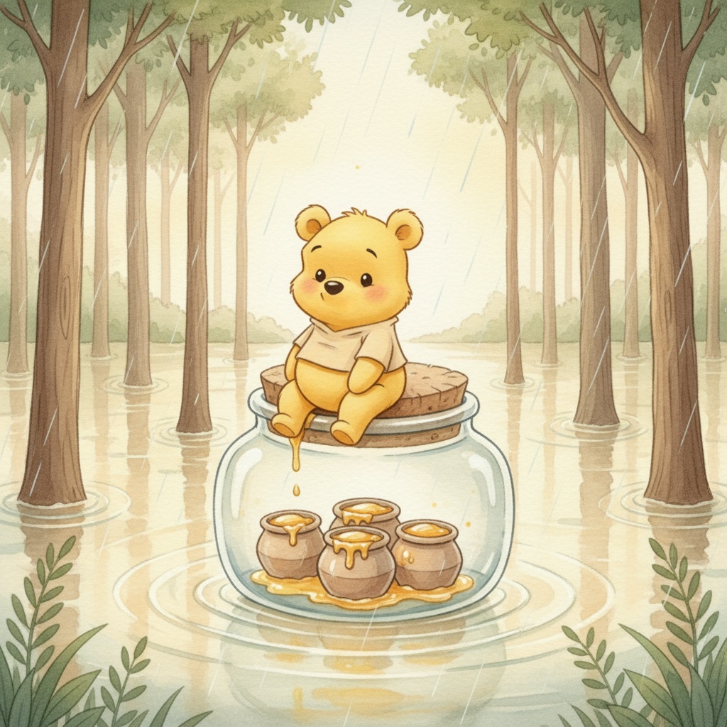 Winnie The Pooh 9 - Piglet Surrounded By Water