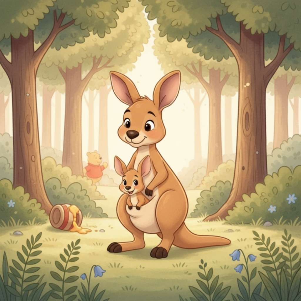 Winnie the Pooh 7 - Kanga i Malutki Roo przybywają do Lasu, Prosiaczek bierze kąpiel