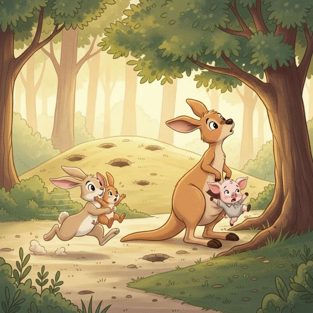 Winnie the Pooh 7 - Kanga i Malutki Roo przybywają do Lasu, Prosiaczek bierze kąpiel